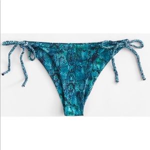 Blue Snake Skin Bikini Bottom Cheeky